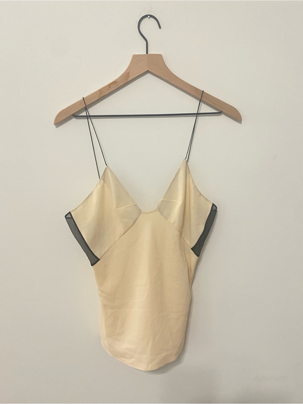 Vintage Balenciaga Cream Mesh Detail Cami